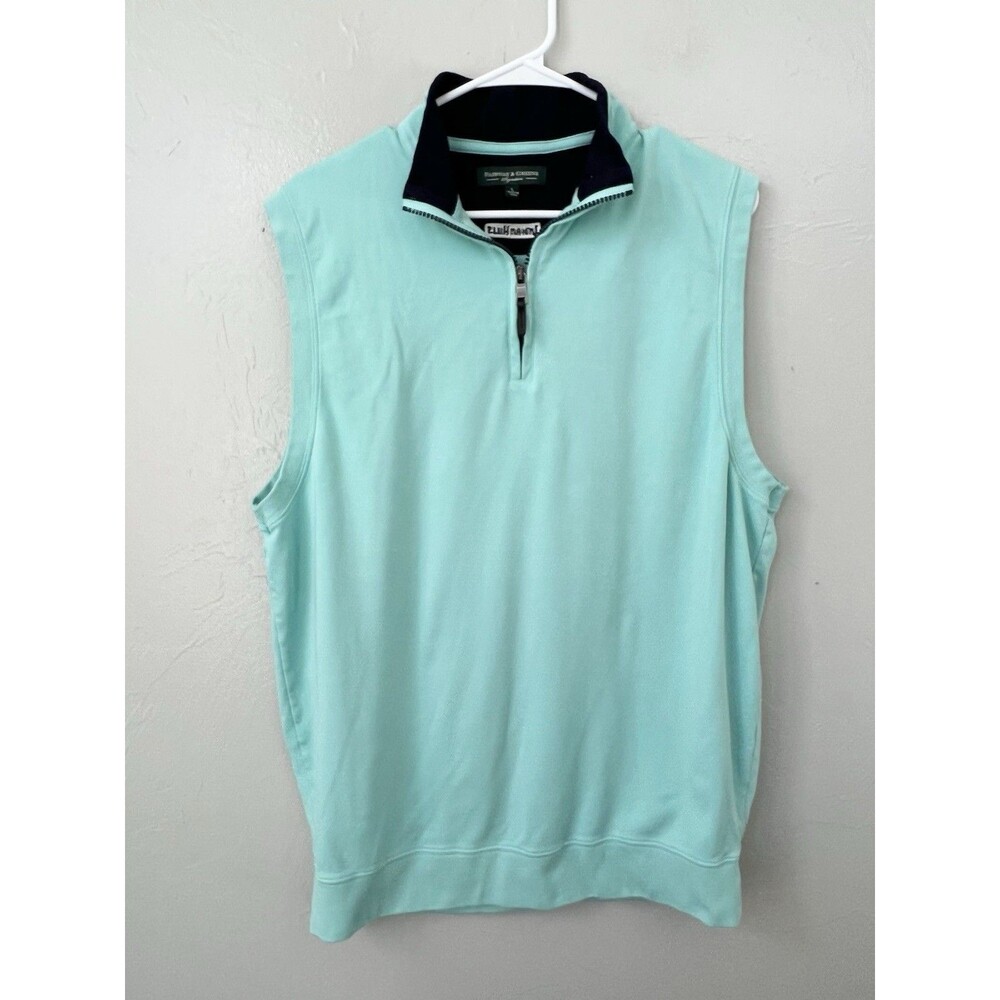 Fairway & Greene Golf Vest Indian Hills 1/4 Zip Made In Peru Pima Cotton
